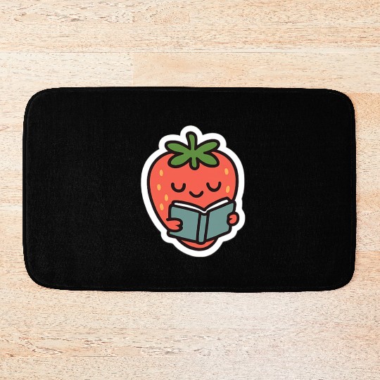 Bookish Strawberry Bath Mats