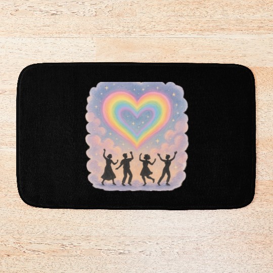 20250702 1417 Rainbow Heart Dance simple compos Bath Mats