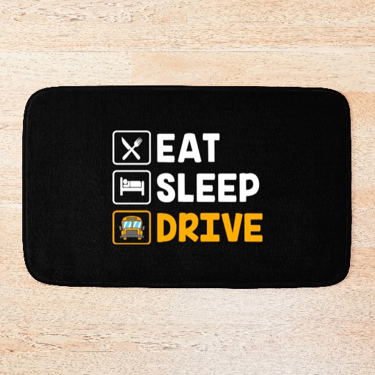School Buse Funny School Bus Driver Bath Mats