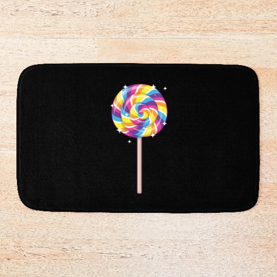 Cute Lollipop Design Lollipop Candy Lover 01 Bath Mats