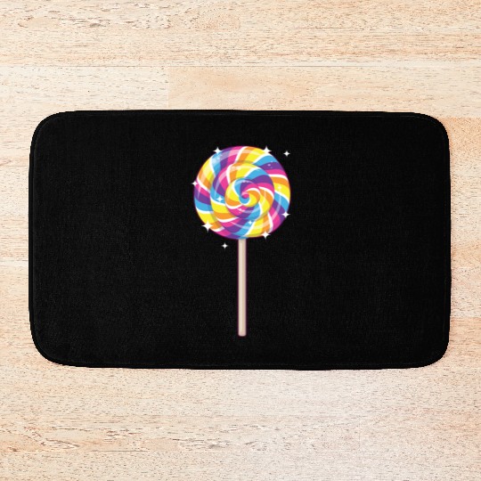 Cute Lollipop Design Lollipop Candy Lover 01 Bath Mats