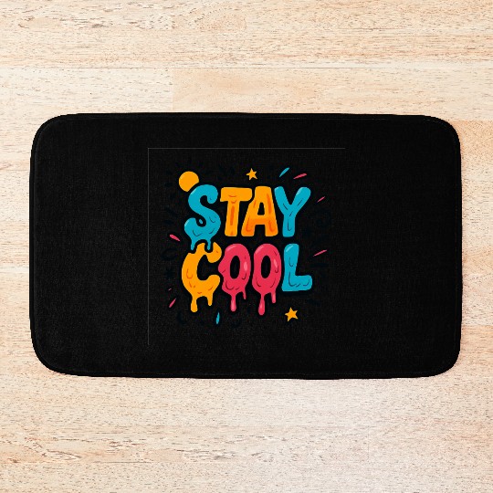 Stay Cool - Melting Ice Cream Graffiti Vibes Bath Mats
