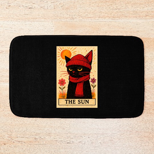 Grumpy Cat Tarot Card The Sun Bath Mats