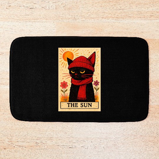 Grumpy Cat Tarot Card The Sun Bath Mats