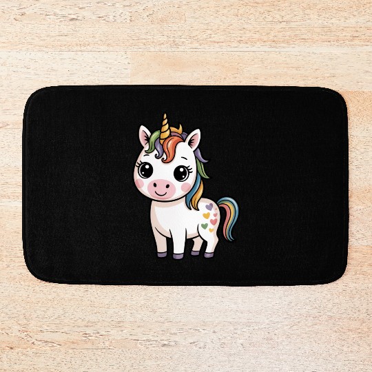 Believe in Magic – Cute Rainbow Unicorn Fantasy Bath Mats