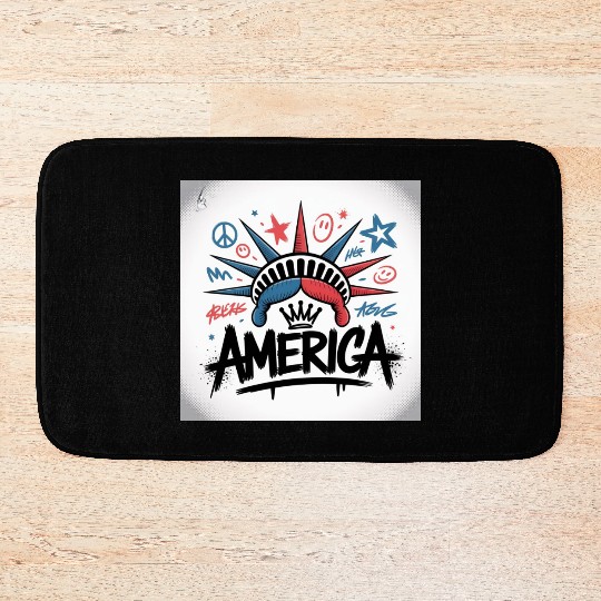 Statue of Liberty USA Graffiti Zero Limit Brand Bath Mats