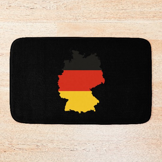 Black Red Gold Germany flag outline design Bath Mats