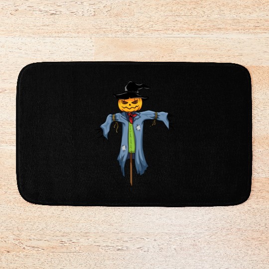 spooky scarecrow Bath Mats