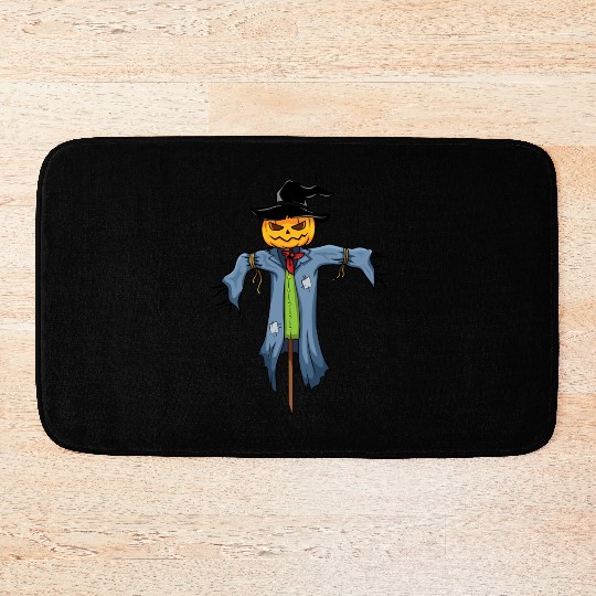 spooky scarecrow Bath Mats