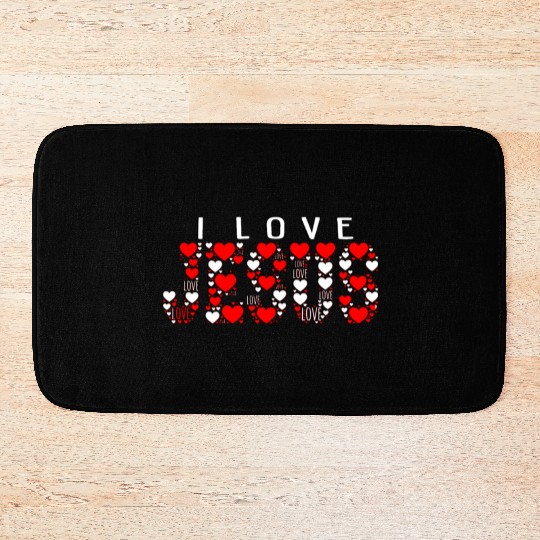 I LOVE JESUS Bath Mats