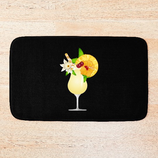 Summery cocktail decorated with fruit Bath Mats