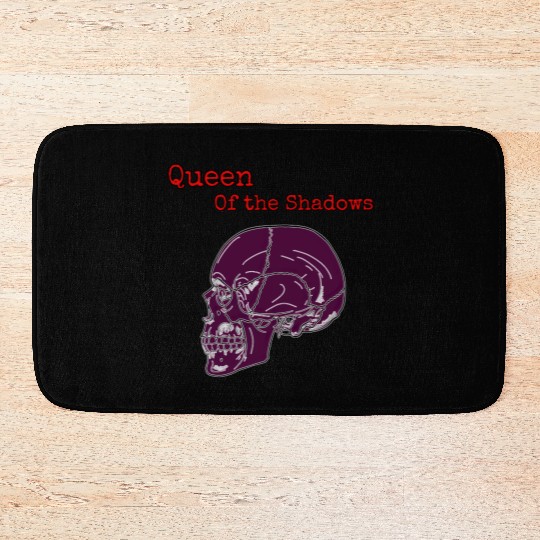 Queen of the Shadows Gothic Skull Art Bath Mats