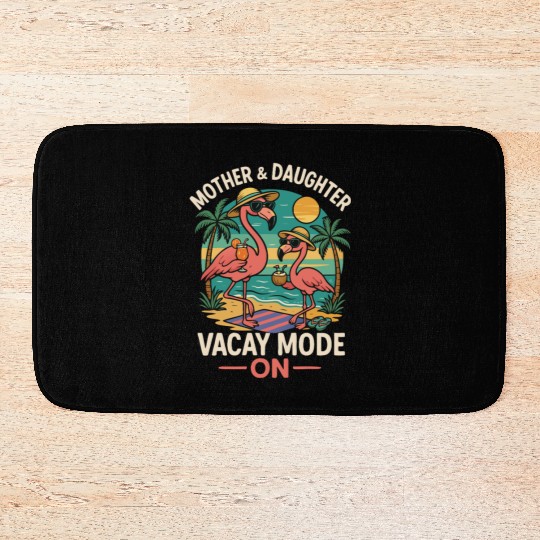 Mother and Daughter Vacation Mode Design Bath Mats