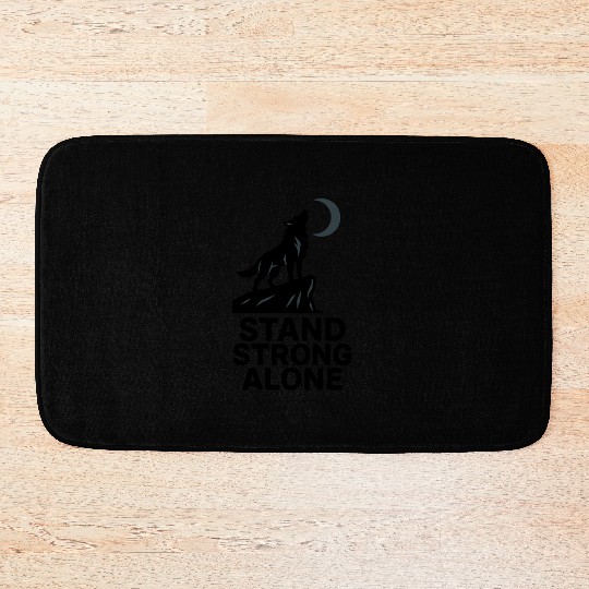 Stand Strong Alone – Lone Wolf Cliff Design Bath Mats