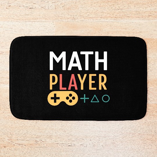 Math Gamer Player – Video Game Style Math Design Bath Mats