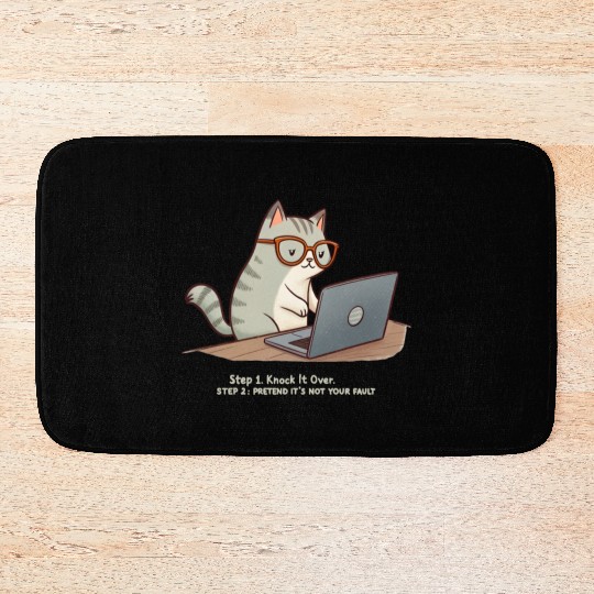 Keyboard Warrior Cat Bath Mats