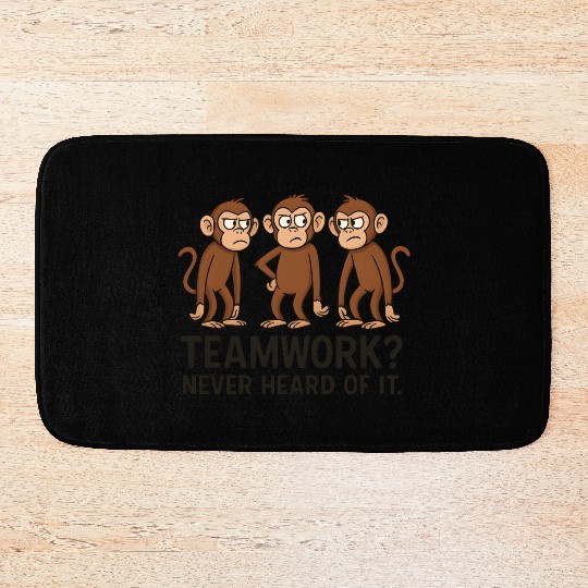 Teamwork Monkey Humor Design Bath Mats