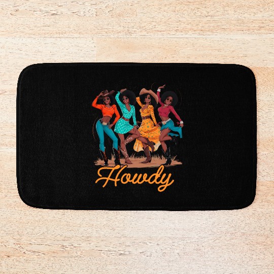 Black Cowgirls Line Dance Western Rodeo Country Bath Mats