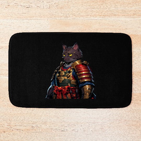 Warrior Cat in Armor Artwork Bath Mats