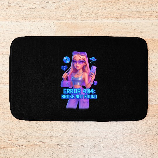 Y2K Rich Girl - ERROR 404 Bold Aesthetic Bath Mats