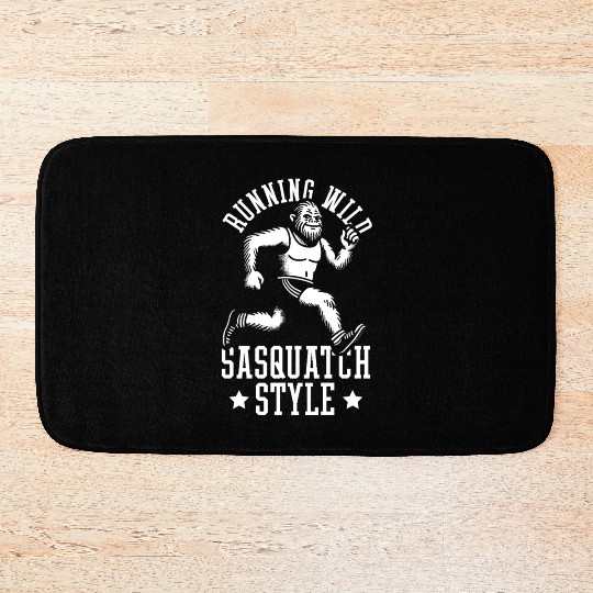 Running Wild - Sasquatch Style Bigfoot Running Bath Mats