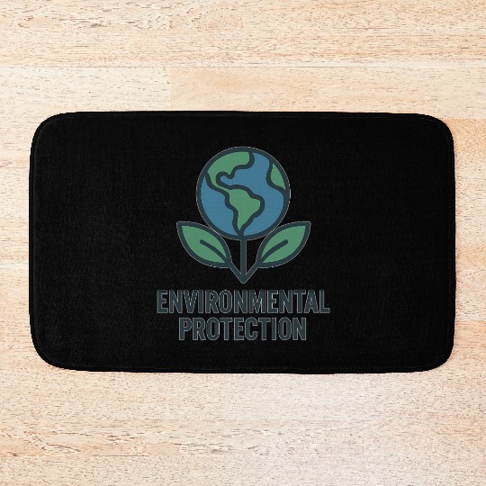 Earth and Leaf Eco Badge Design Bath Mats