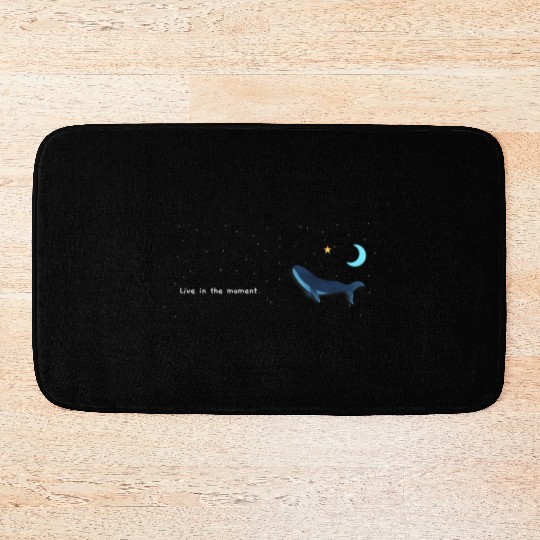 Whale  - Night Sky - live in the moment Bath Mats