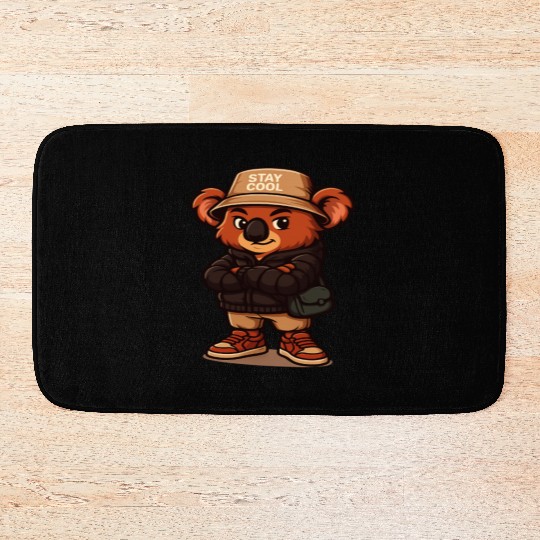 Cool Chameleon Streetwear Mascot - Urban Style Bath Mats