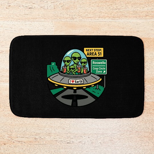 Alien road trip Bath Mats