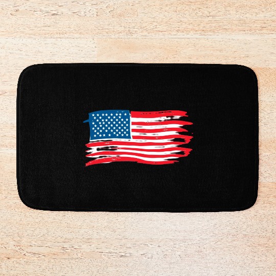 Abstract American Flag Art Print Bath Mats