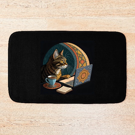 I are programmer - cool hacker cat- islamic mood Bath Mats