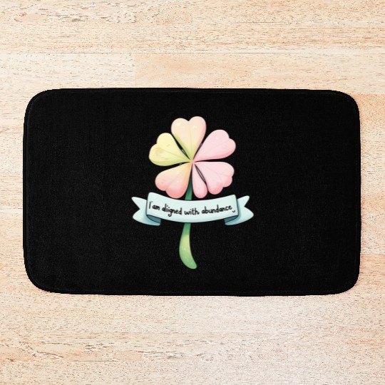 Four-Leaf Clover with Affirmation Banner Bath Mats