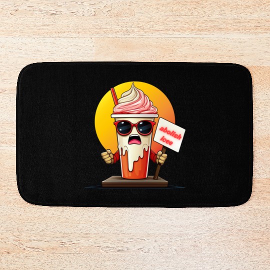 Graffiti Style Ice Cream Mascot Bath Mats