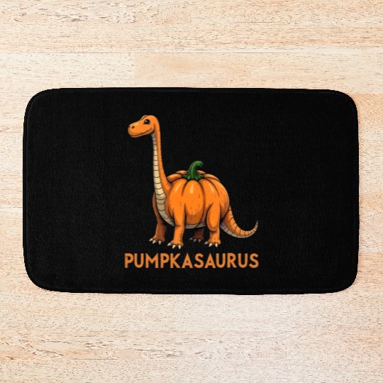 Pumpkasaurus Pumpkin Dinosaur Funny Halloween Bath Mats