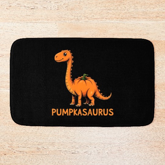 Pumpkasaurus Pumpkin Dinosaur Funny Halloween Bath Mats