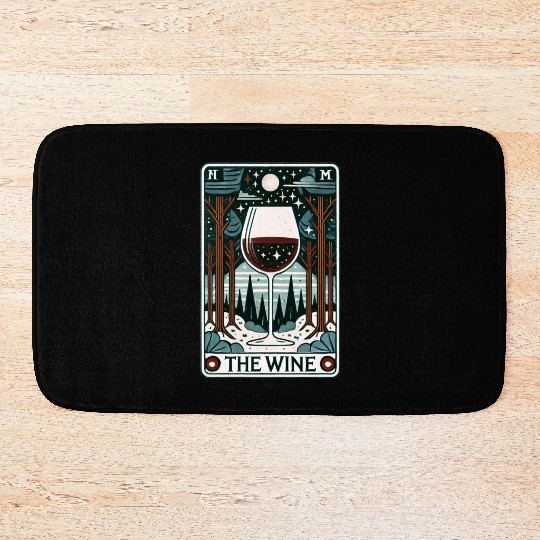 The Wine Tarot Card – Vintage Boozy Arcana Art Bath Mats