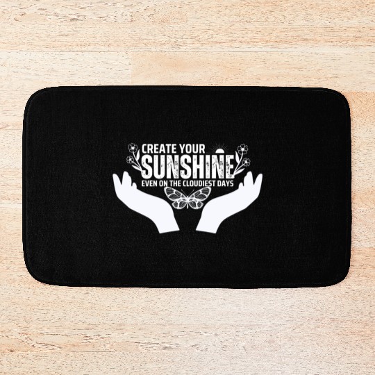Hopeful Sunshine Motivational Quote Bath Mats