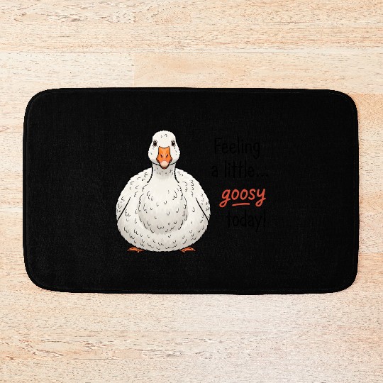 Goofy Goose Feeling a Little Happy Bath Mats