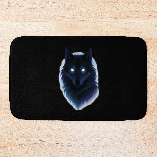 Enigmatic Howling Wolf Design Bath Mats