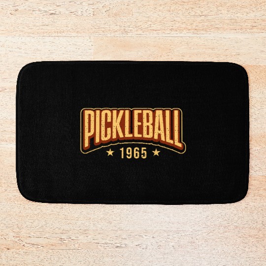 Pickleball Est. 1965 Retro Grunge Vintage Sport Bath Mats