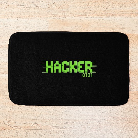 Hacker Code Glitch Bath Mats | Cyber Security wear