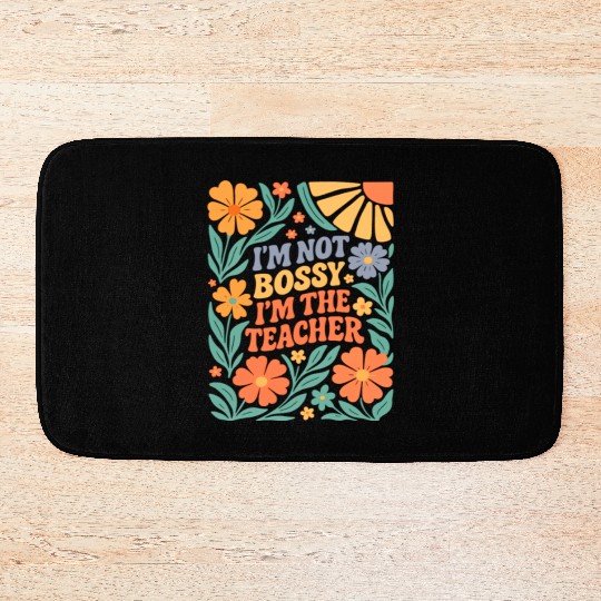 Floral Teacher Affirmation Bath Mats