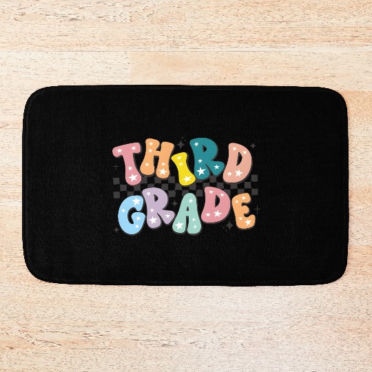 Colorful Starry Thank You Card Design Bath Mats