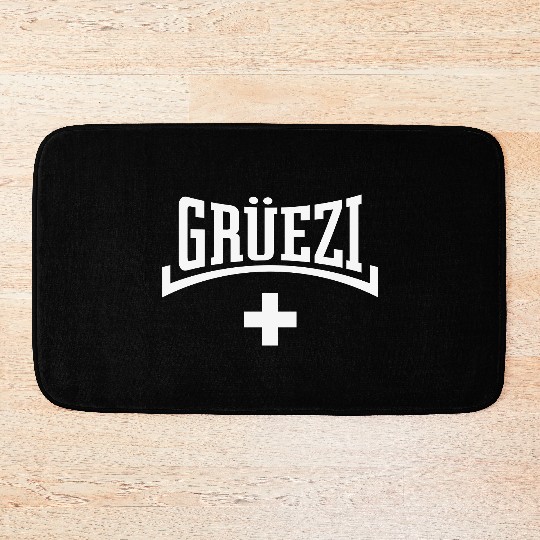 Grüezi (Switzerland / Swiss Flag / Concave) Bath Mats