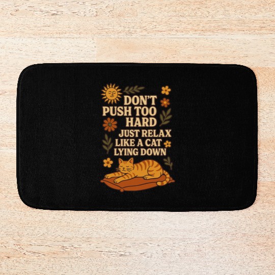 Relaxing Cat Nap Inspirational Design Bath Mats