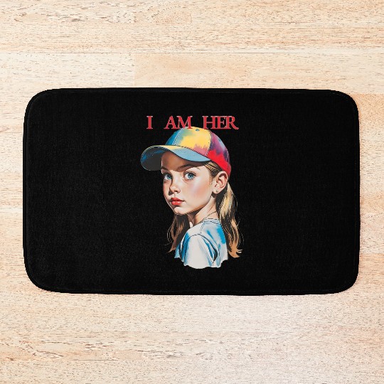 Women Empowerment Courageous Girl Bath Mats