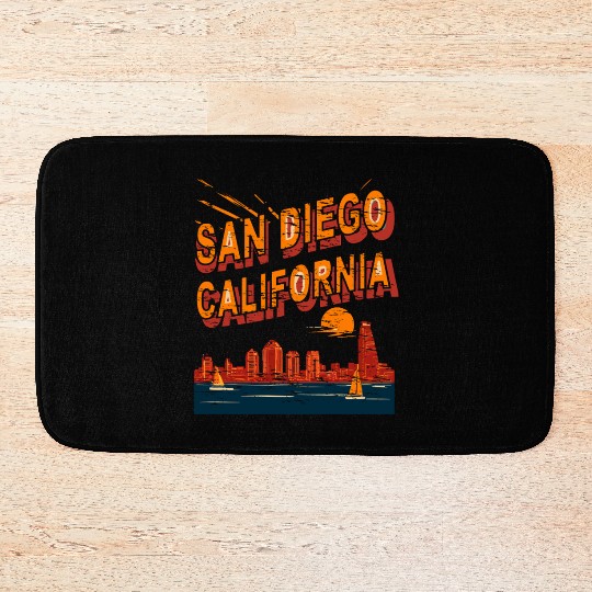 San Diego Skyline, California Bath Mats