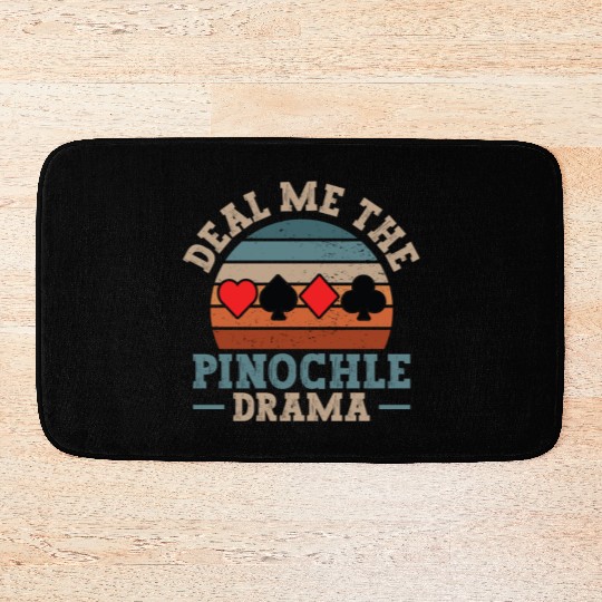 Cool Pinochle Drama Novelty Game Night Session Bath Mats