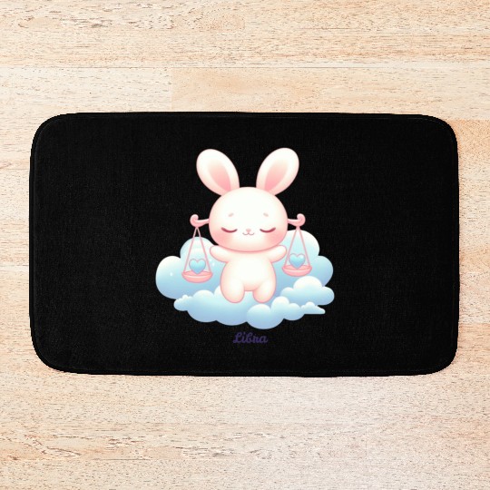 Sweet Bunny Libra Illustration Bath Mats