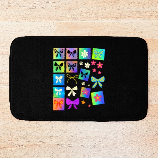 Pastel Aesthetic Stam Y2K Cute Girly Coquette Bow Bath Mats